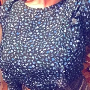 Floral frilled blouse